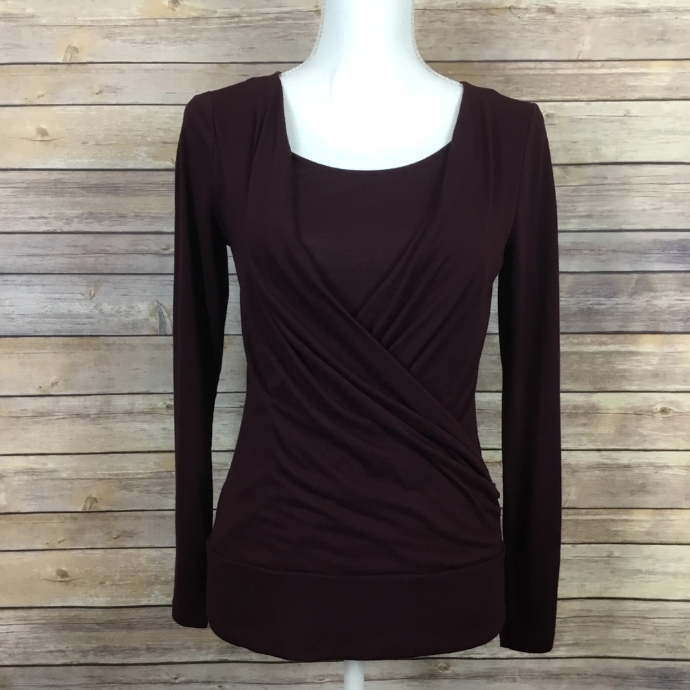 Ann Taylor Long Sleeve Crossover Top